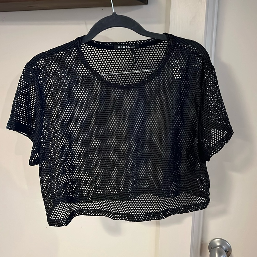 KORAL cropped mesh T